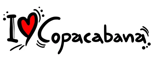 Uwielbiam Copacabanę Odręcznie Napisany Tekst Białym Tle Ilustracja Wektora — Wektor stockowy
