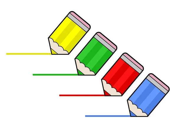 Pequenos Lápis Ilustração Vetorial — Vetor de Stock