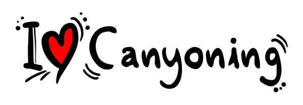 Canyoning Εικονογράφηση Διάνυσμα Μήνυμα Αγάπης — Διανυσματικό Αρχείο