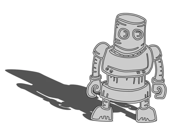 Schaduw Robot Vector Illustratie — Stockvector