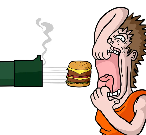 Mangez Burger Illustration Vectorielle — Image vectorielle