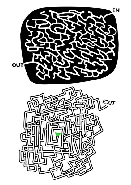 两个迷宫矢量图解 — 图库矢量图片