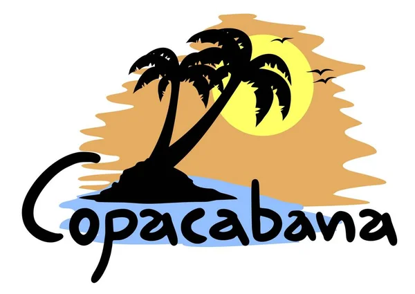 Copacabana Spiaggia Vettoriale Illustrazione — Vettoriale Stock