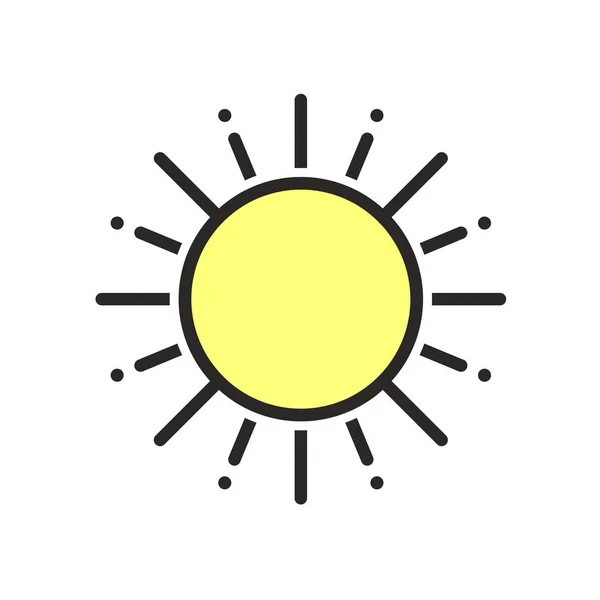 Flache Sonne Symbol Vektor Illustration — Stockvektor