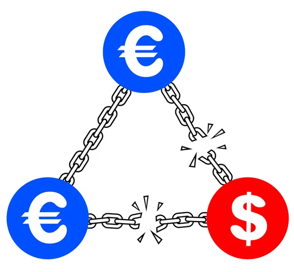 Euro Dollar Vector Illustration — Vettoriale Stock