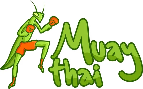 Muay Thai Tarjeta Vector Ilustración — Archivo Imágenes Vectoriales