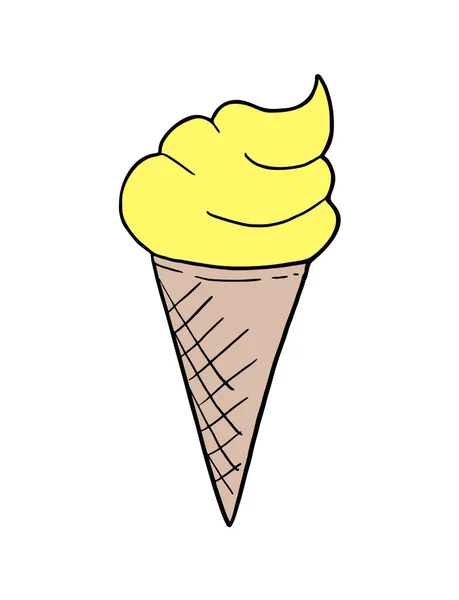 Vanilla Ice Cream Illustration — Vettoriale Stock