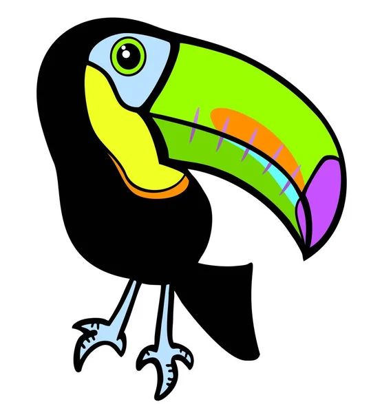 Tropisk Toucan Vektor Illustration — Stock vektor