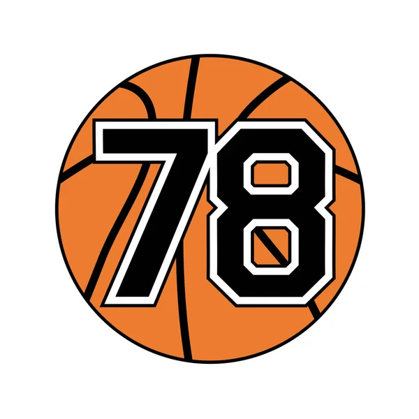 Numaralı Basketbol Sembolü — Stok Vektör