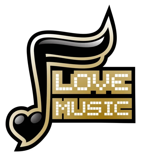 Liefde Muziek Vector Illustratie — Stockvector