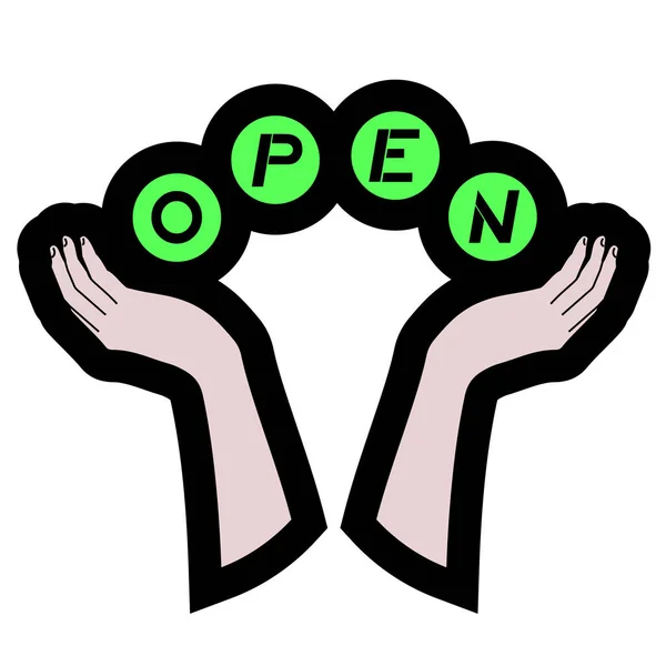 Open Handsicon Vector Illustration — Image vectorielle