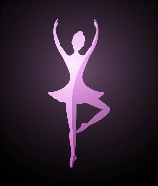Tänzerin Mädchen Symbol Vektor Illustration — Stockvektor