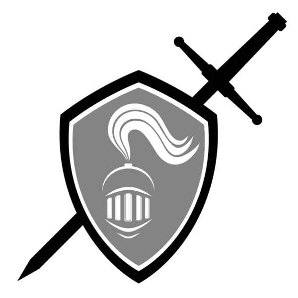 Щит Мечом Шлемом — стоковый вектор