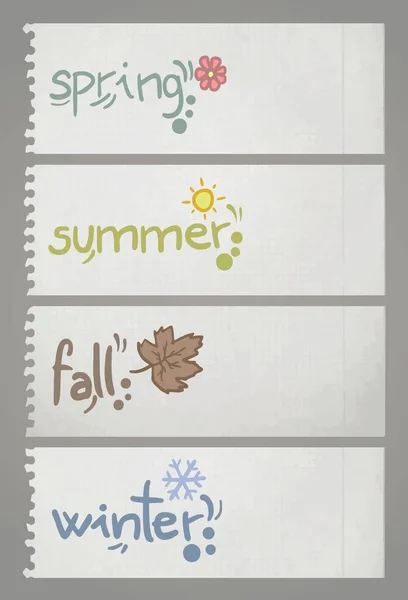 Vector Illustration Background Four Season Elements — Image vectorielle