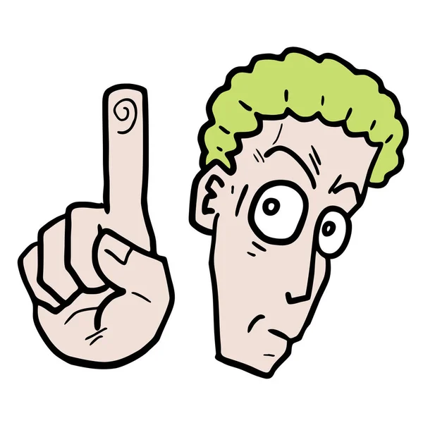 Cartoon Doodle Man Finger —  Vetores de Stock