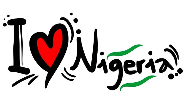 Nijerya Vektör Illüstrasyonuna Bayılırım — Stok Vektör