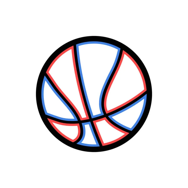 Fresco Icono Baloncesto Vector Ilustración — Archivo Imágenes Vectoriales