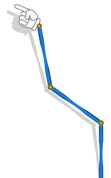 Długa Ręka Wskazująca Palcem — Wektor stockowy
