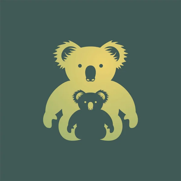Εικονογράφηση Διάνυσμα Συμβόλων Οικογένειας Koala — Διανυσματικό Αρχείο