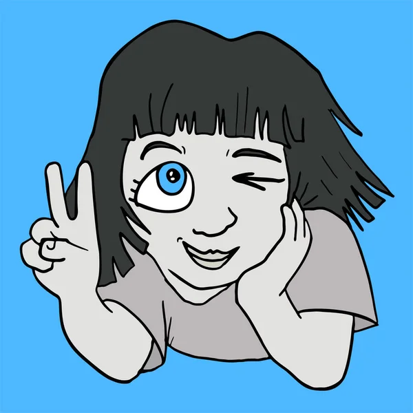 Menina Feliz Ilustração Vetorial — Vetor de Stock