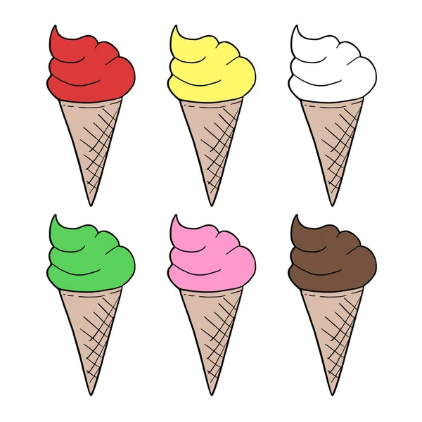 一套彩色冰淇淋插图 — 图库矢量图片