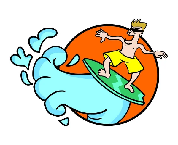 Icono Surf Vector Ilustración — Vector de stock