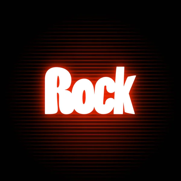 Rock Neon Symbol Vektor Illustration — Stockvektor