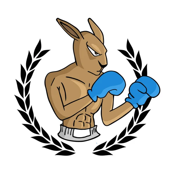 Illustrazione Vettoriale Canguro Boxe — Vettoriale Stock