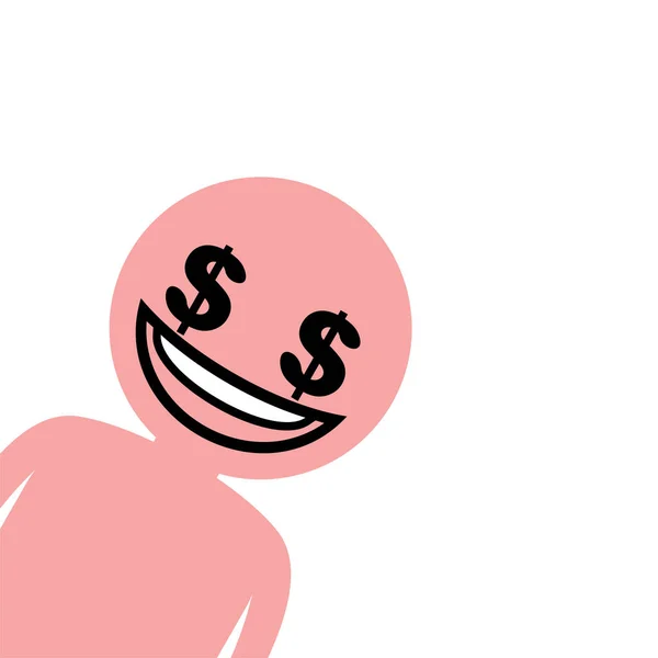 Illustrazione Vettoriale Espressione Emoji Aziendale — Vettoriale Stock