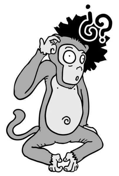 Wektor Ilustracja Kreskówki Małpa — Wektor stockowy