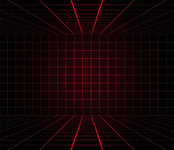 Abstrakter Hintergrund Mit Geometrischen Formen Und Linien Aus Neon — Stockvektor