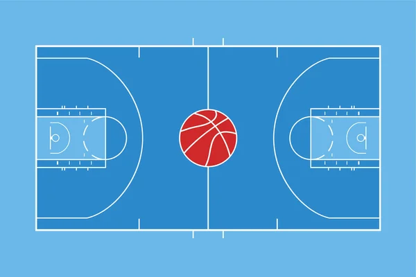 Cancha Baloncesto Vector Ilustración — Archivo Imágenes Vectoriales