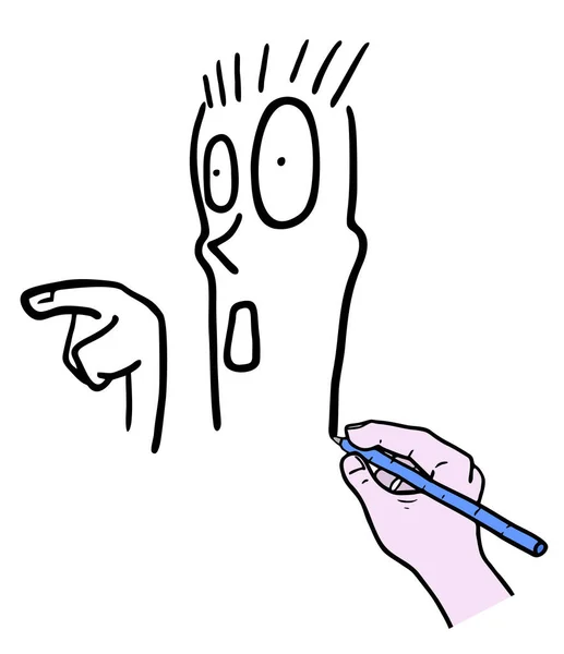 Векторна Ілюстрація Персонажа Спрямованої Рукою — стоковий вектор