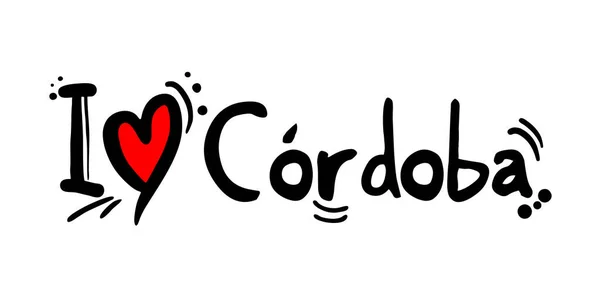 Cordoue Ville Argentine Message Amour — Image vectorielle
