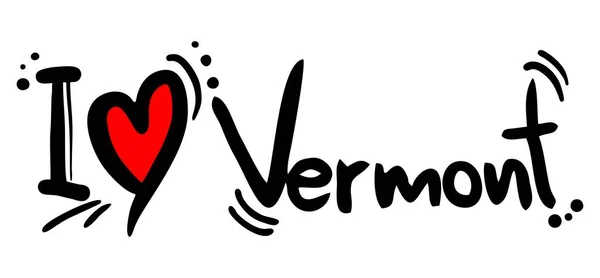 Vermont Love Vector Illustration — Stock Vector