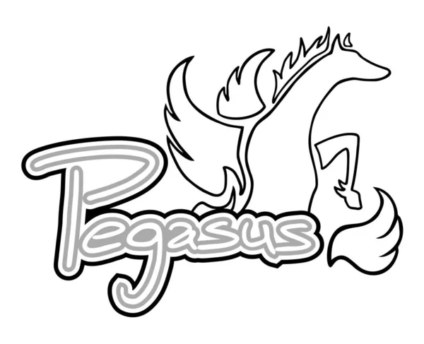 Creatief Pegasus Art Symbool — Stockvector