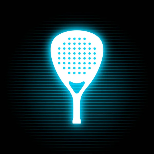 Padel Neon Sport Symbol Wektor Ilustracja — Wektor stockowy