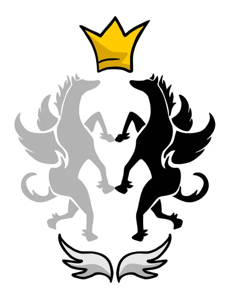 Pegasus König Symbol Vektor Illustration — Stockvektor