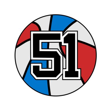 51 numaralı basketbol topu sembolü.