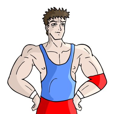 Güreşçi vektör illüstrasyonu 