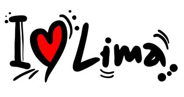 Lima vektör illüstrasyonunu seviyorum
