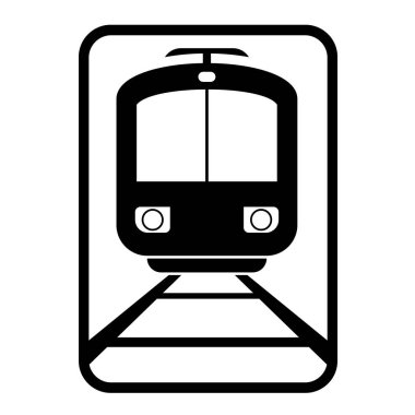 düz tren ikonu vektör illüstrasyonu