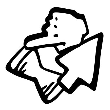 İmleç okunun el çizimi ve işaret parmağı