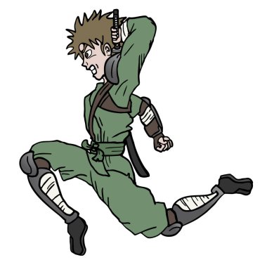 Ninja simgesinin vektör illüstrasyonu