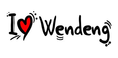 Wendeng aşk mesajı vektör çizimi 