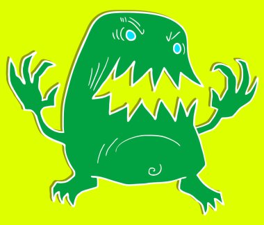 karikatür canavarı vektör çizimi