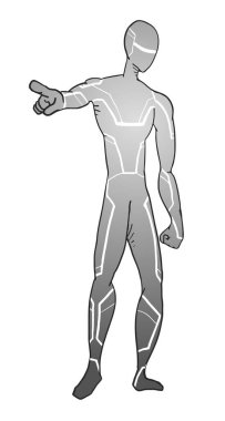 Geleceğin robot vektör illüstrasyonu