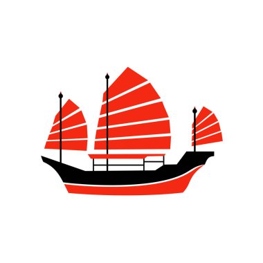 Hong Kong gemi simgesi vektör çizimi