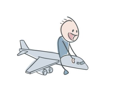 uçak vektör illüstrasyonunda seyahat