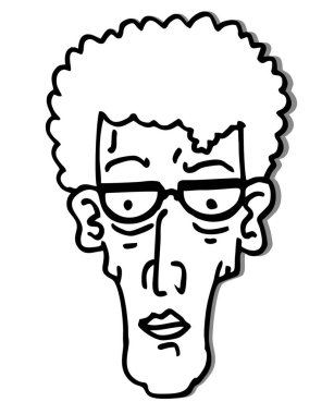 Elle çizilmiş komik karakterin vektör çizimi